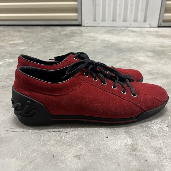 Gucci Suede DK Royal Men's Sneakers Size 8 Red Gucci Script EU 41 - Picture 7 of 10